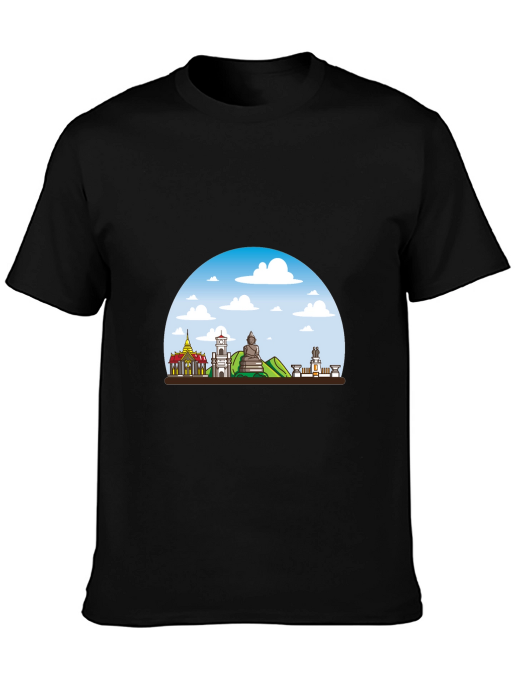 Chiang Mai Thailand T-Shirt Black Crew Neck Graphic Tee