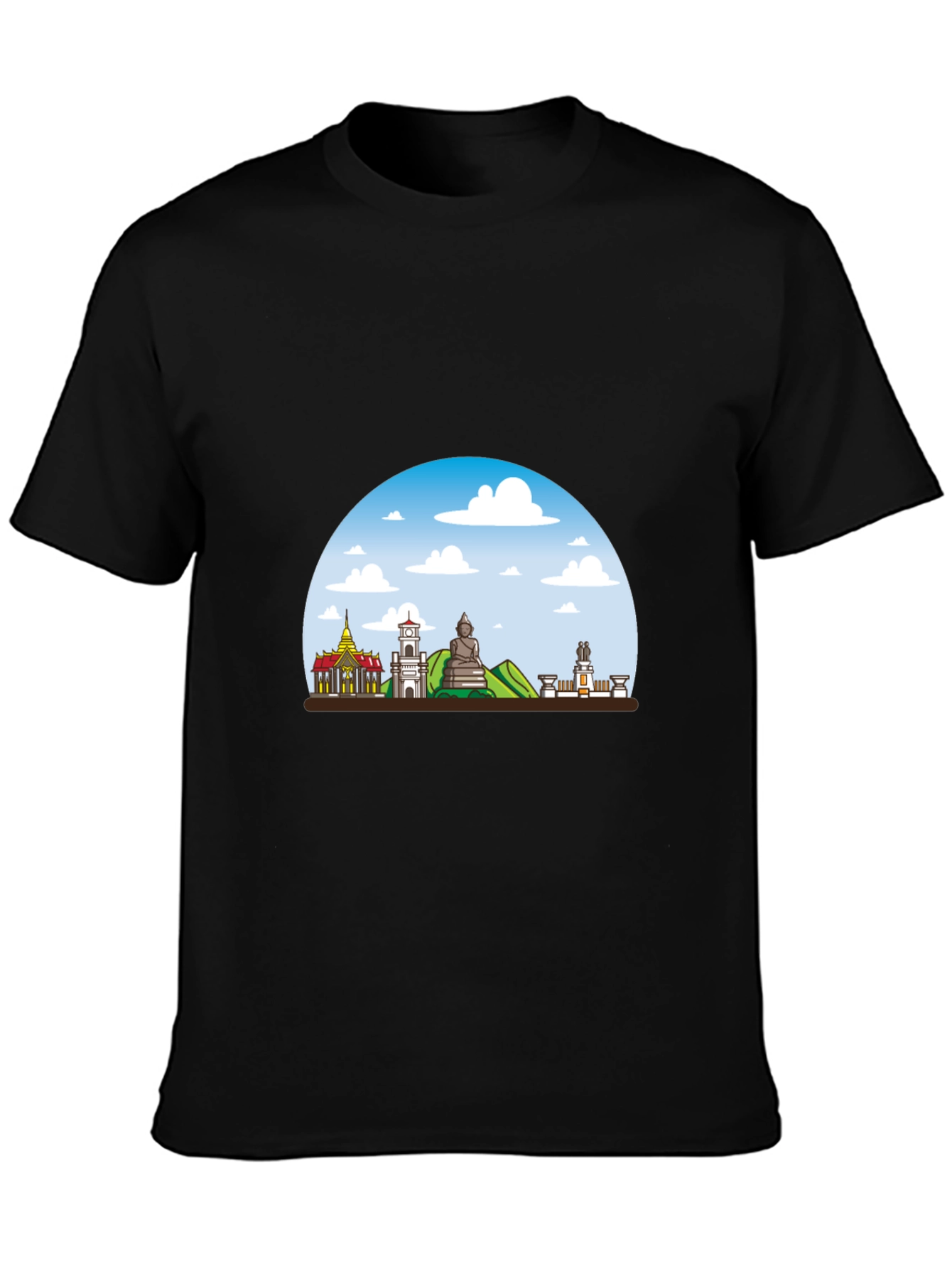 Chiang Mai Thailand T-Shirt Black Crew Neck Graphic Tee