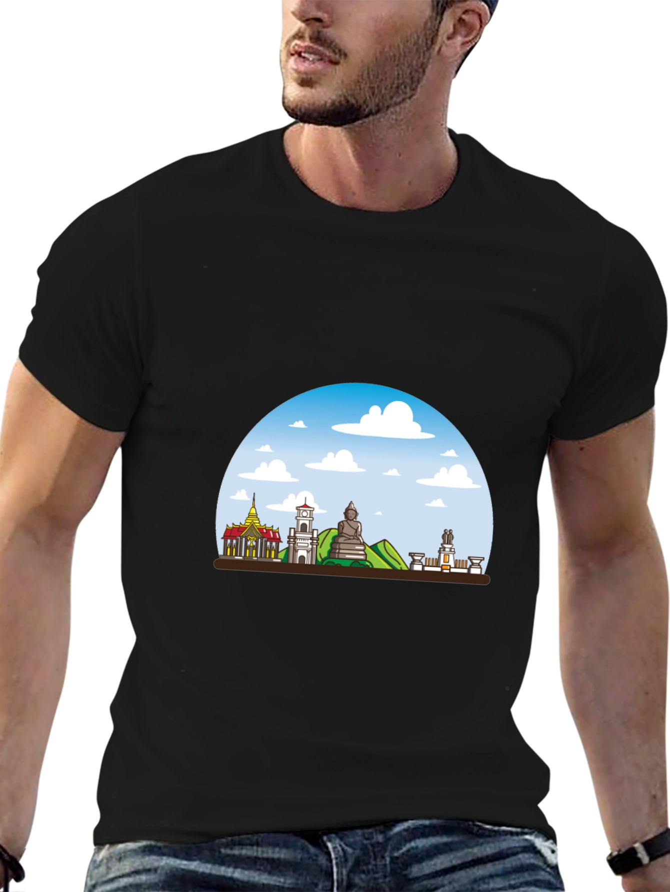 Chiang Mai Thailand T-Shirt Black Crew Neck Graphic Tee