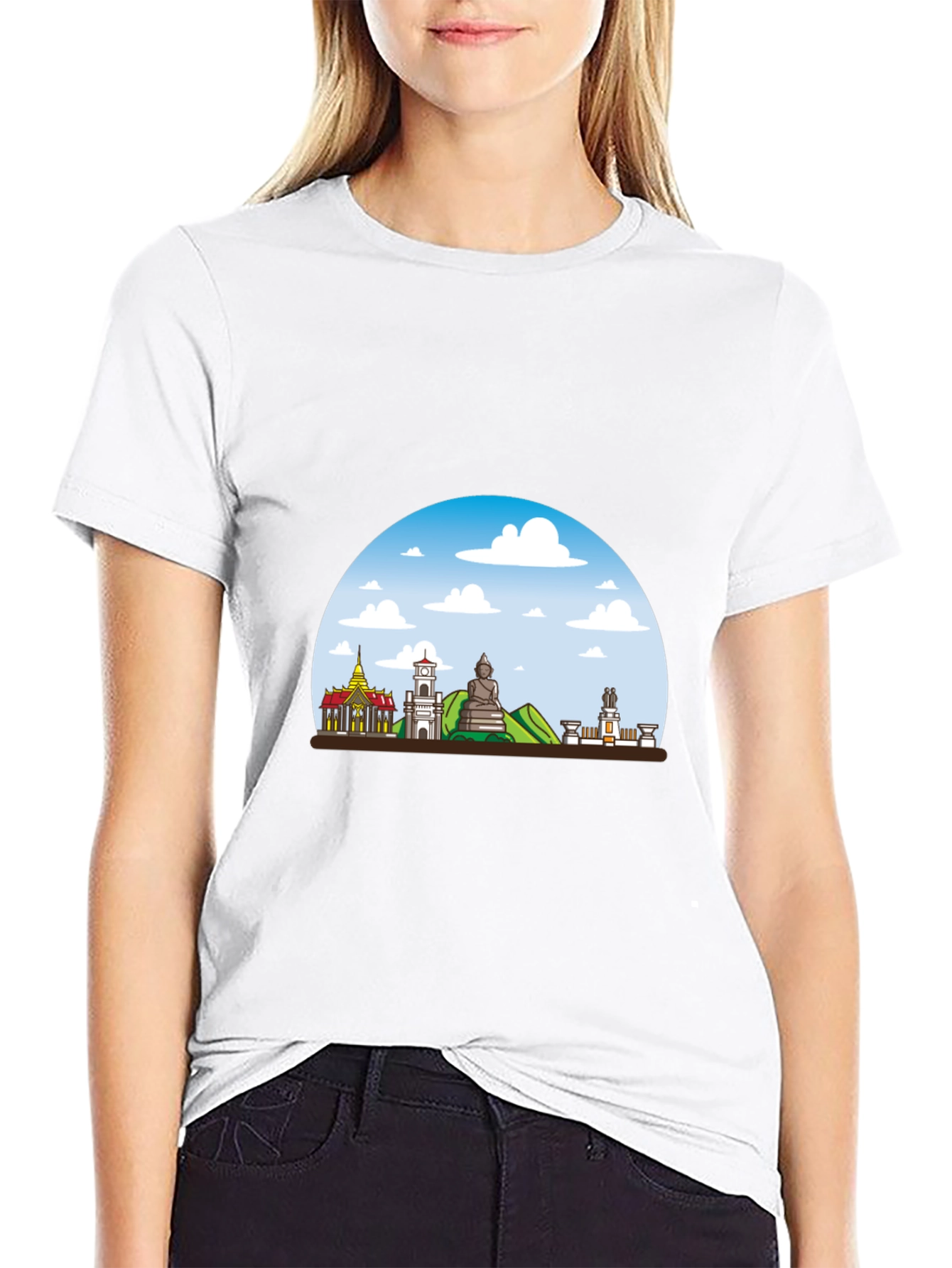 Chiang Mai Thailand T-Shirt Black Crew Neck Graphic Tee