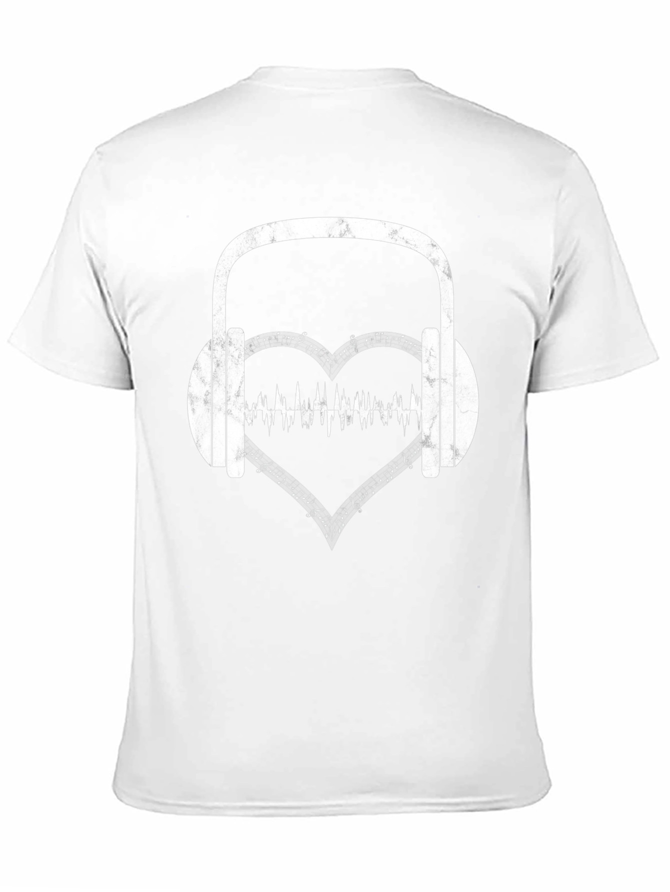 Music Lover T-Shirt - Headphones & Heartbeat Design