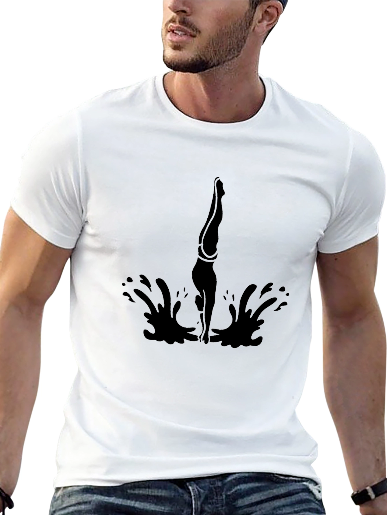 Diving Silhouette Black T-Shirt