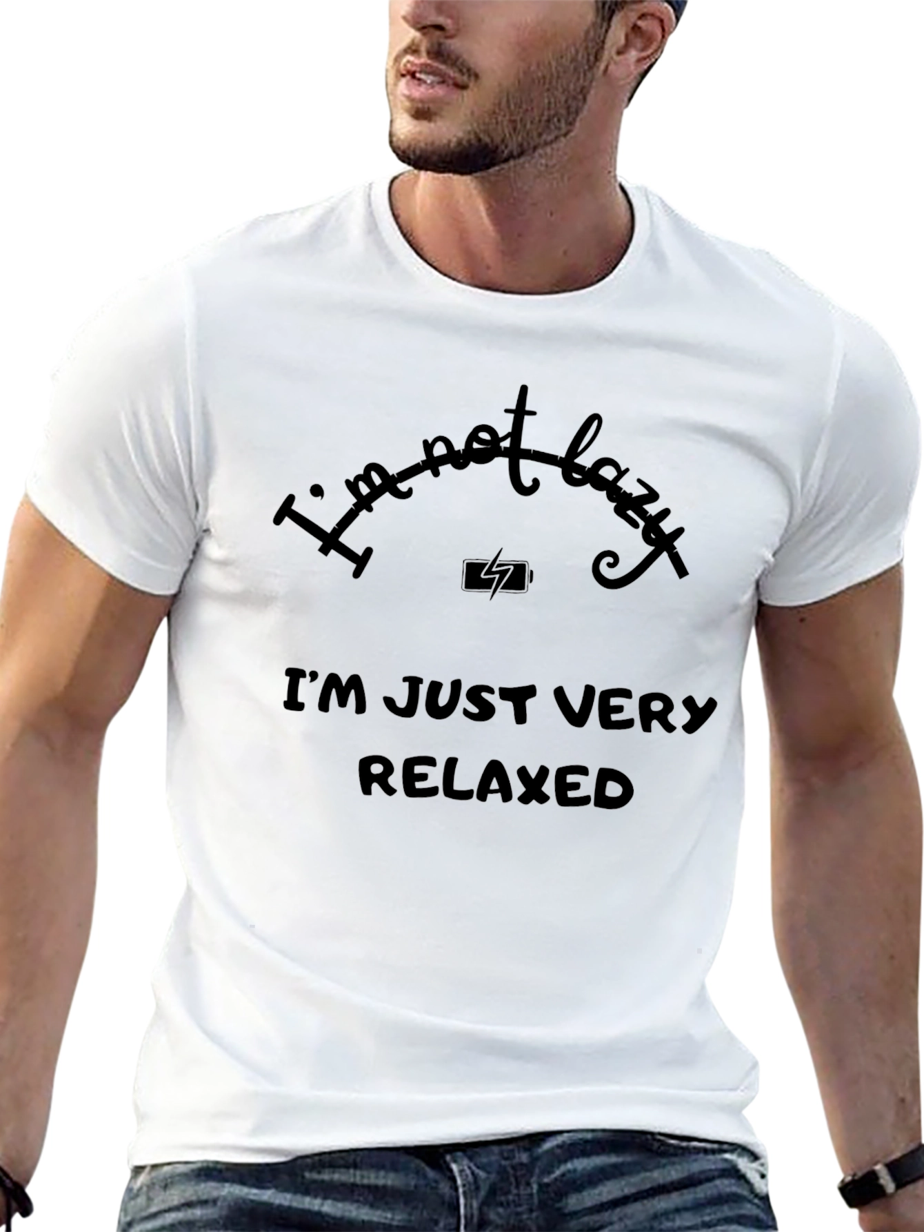 Funny Im Not Lazy Mens Black T-Shirt
