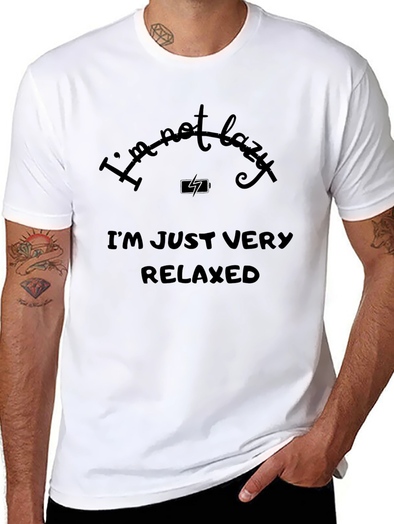 Funny Im Not Lazy Mens Black T-Shirt