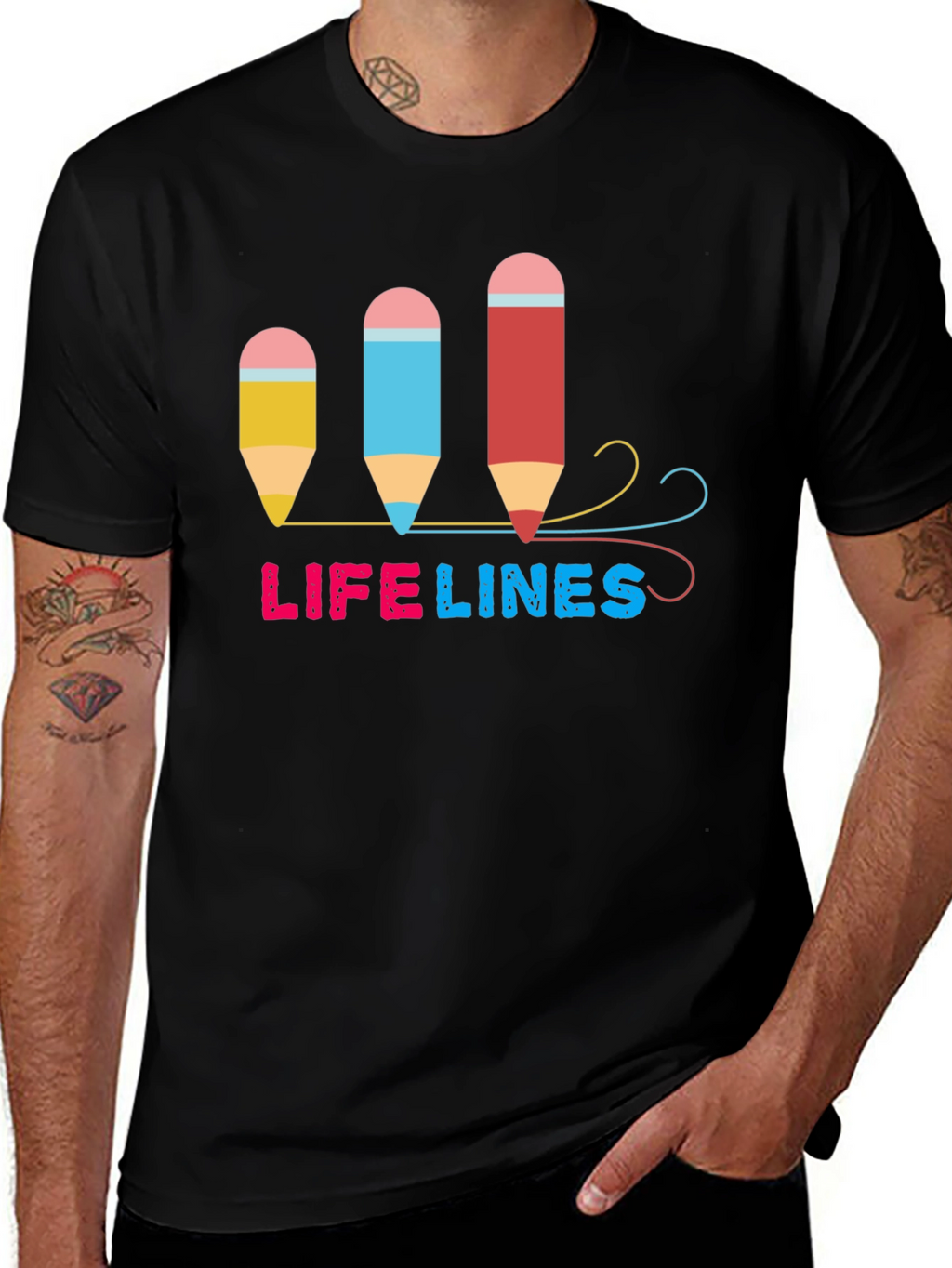 Lifelines Pencil Graphic T-Shirt