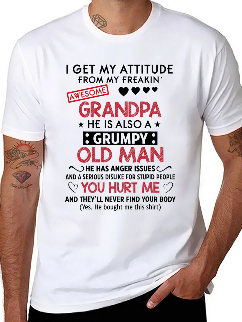 Awesome Grandpa Grumpy Old Man Graphic T-Shirt