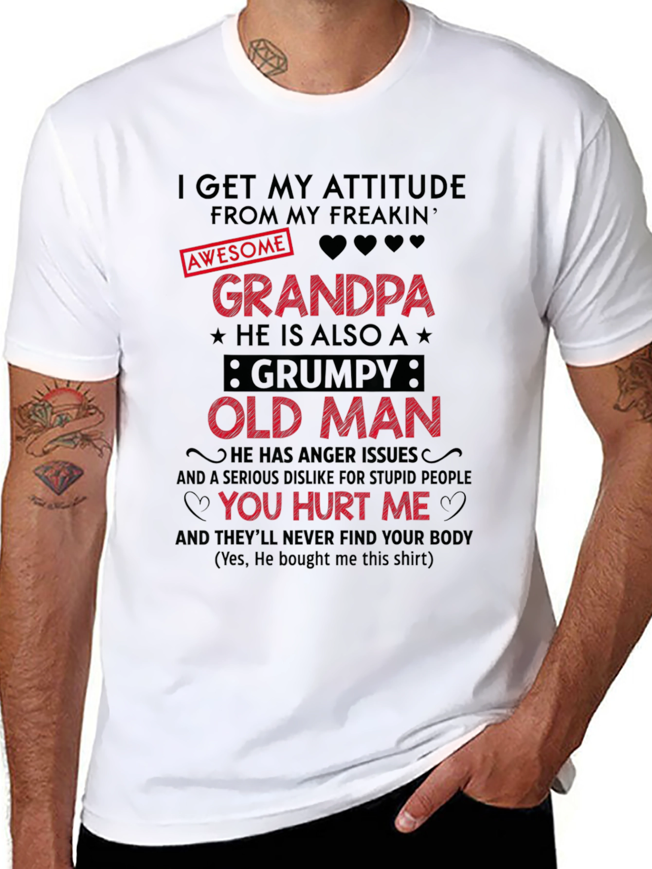 Awesome Grandpa Grumpy Old Man Graphic T-Shirt