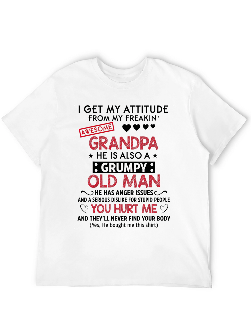 Awesome Grandpa Grumpy Old Man Graphic T-Shirt