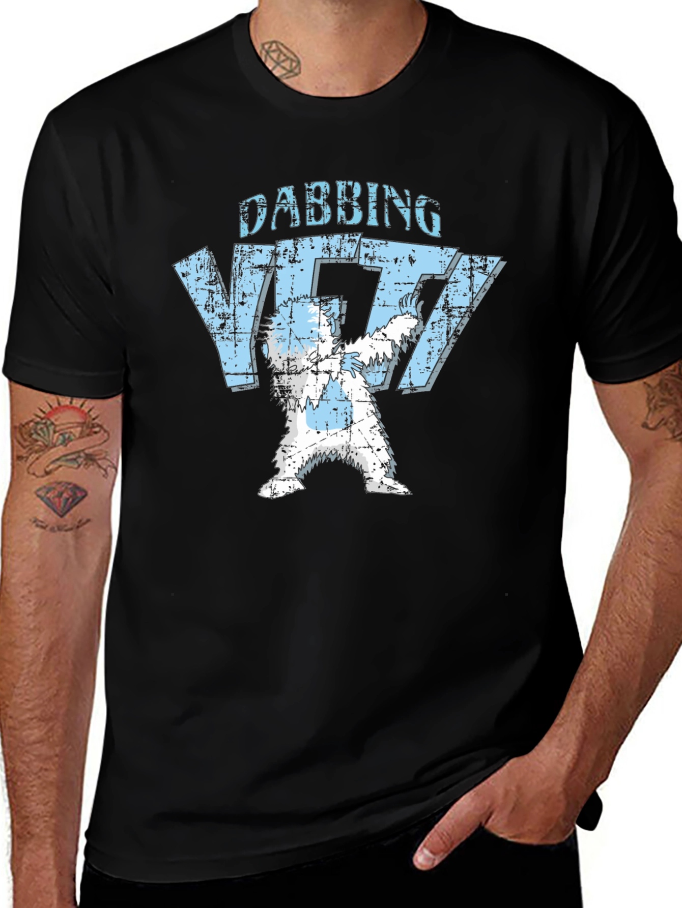 Dabbing Yeti Black Graphic T-Shirt