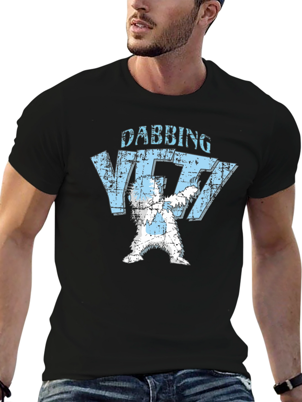 Dabbing Yeti Black Graphic T-Shirt