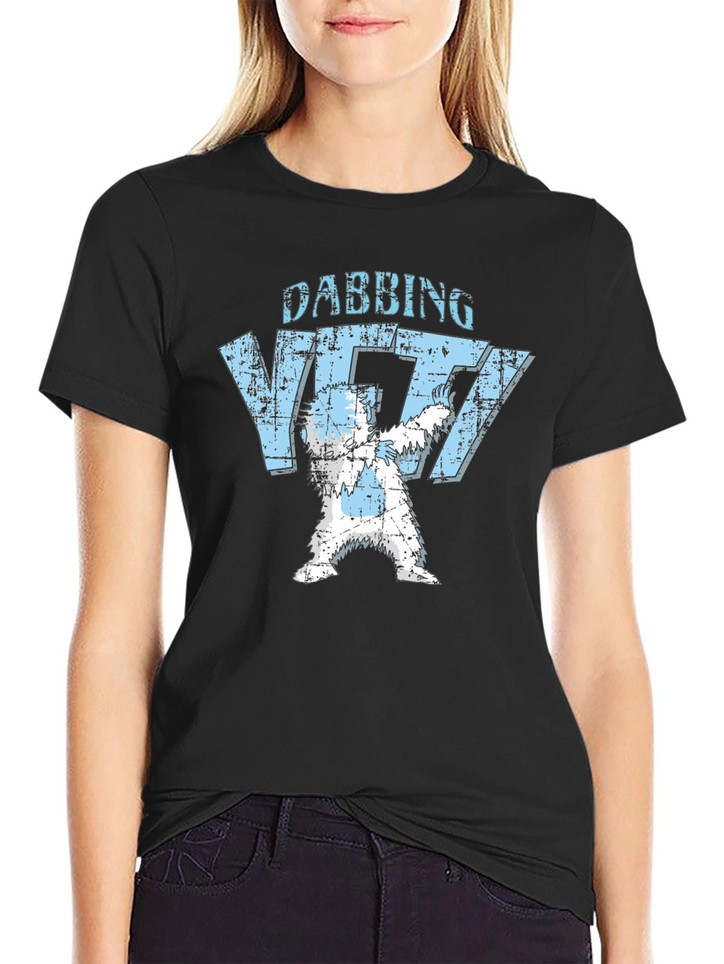 Dabbing Yeti Black Graphic T-Shirt