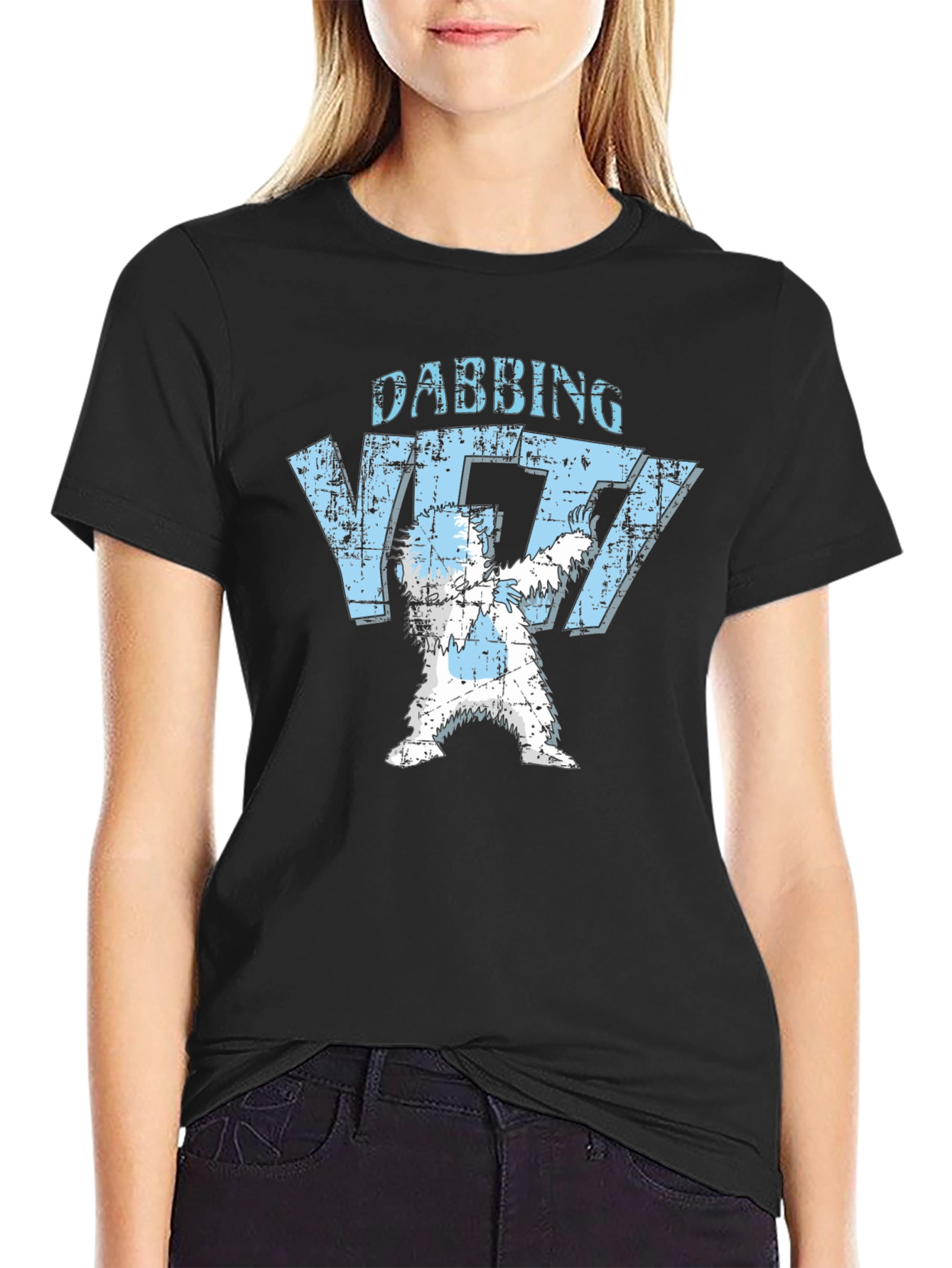 Dabbing Yeti Black Graphic T-Shirt