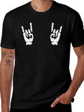 Rock On Graphic Tee - Black Cotton T-Shirt