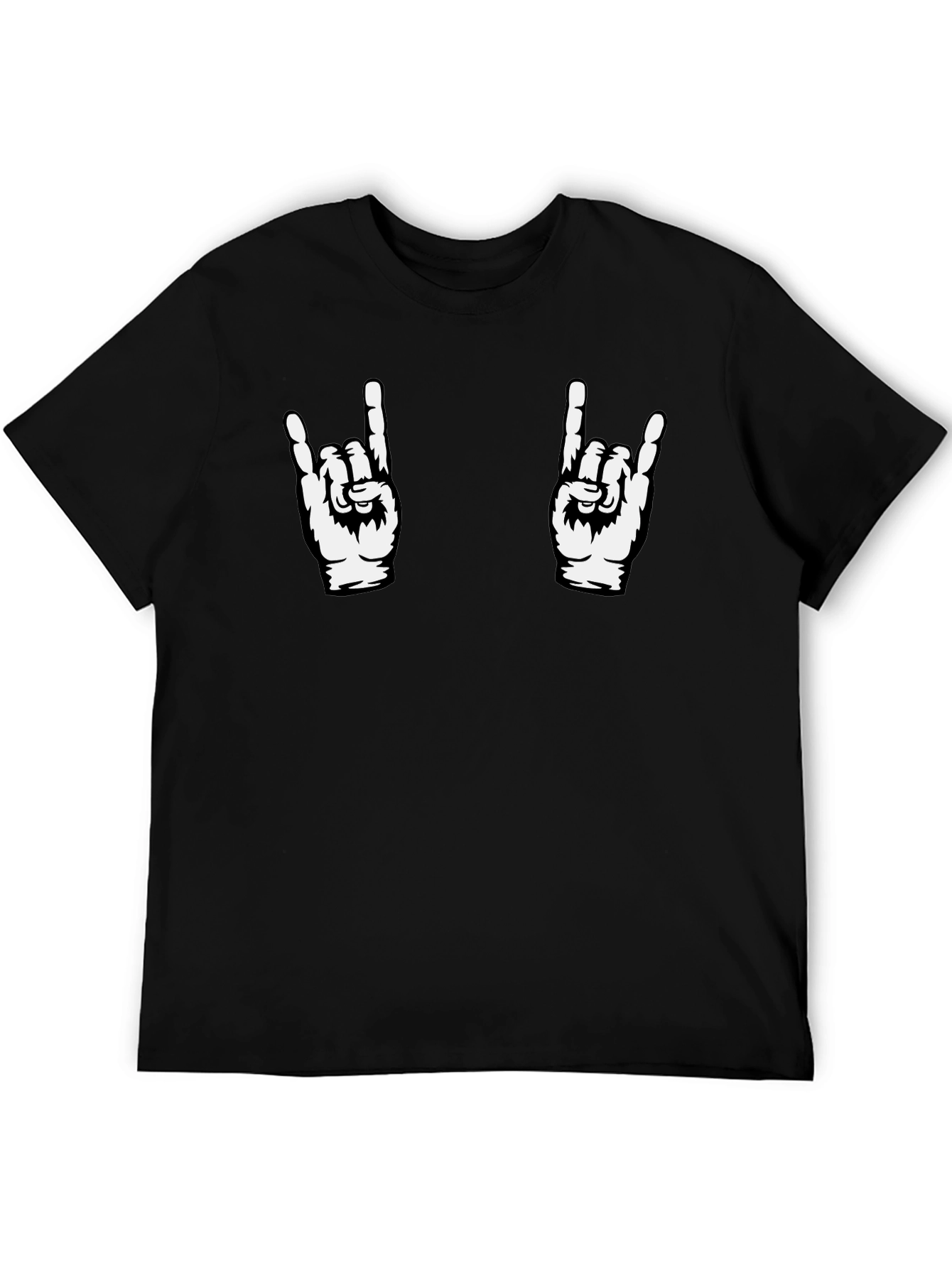 Rock On Graphic Tee - Black Cotton T-Shirt