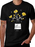 Bloom Graphic T-Shirt - Black Cotton Tee