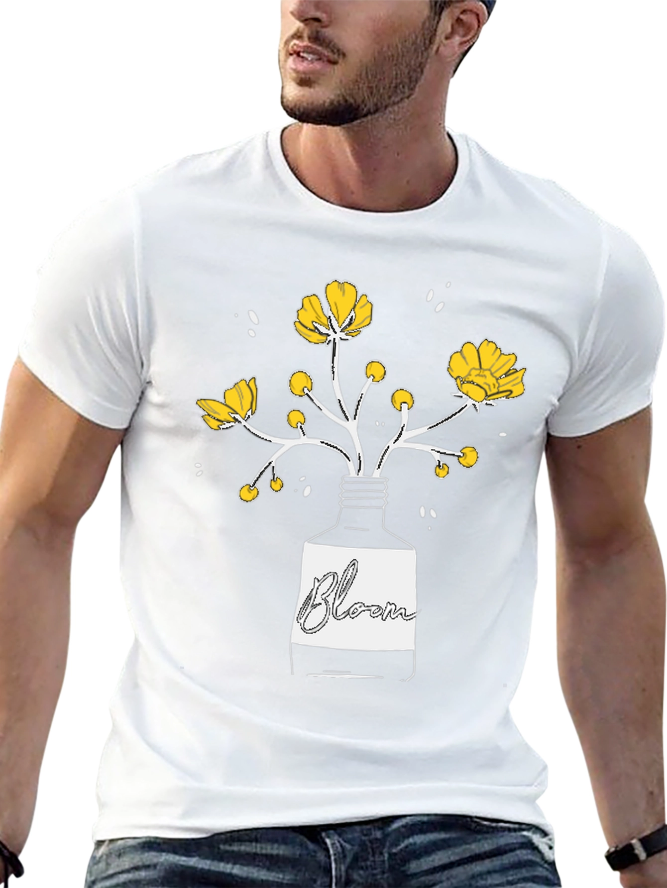 Bloom Graphic T-Shirt - Black Cotton Tee