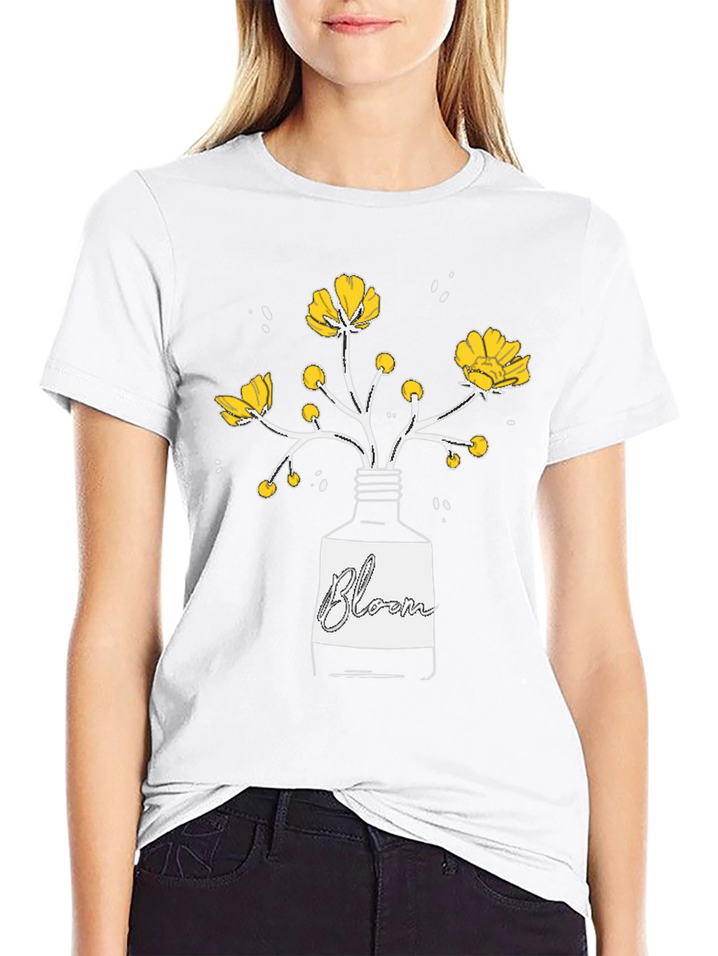 Bloom Graphic T-Shirt - Black Cotton Tee