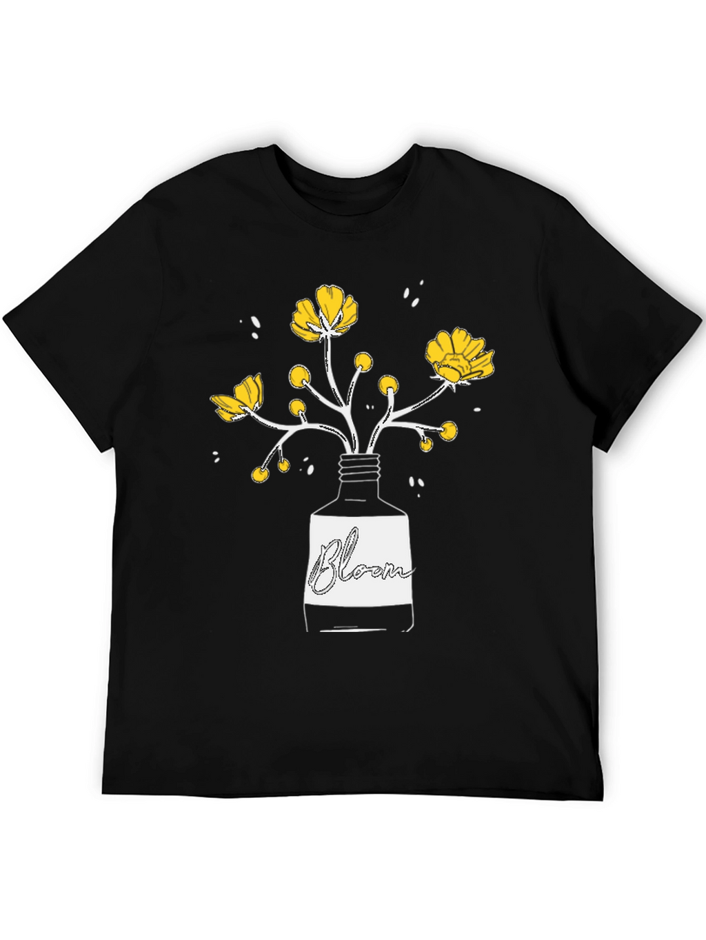 Bloom Graphic T-Shirt - Black Cotton Tee