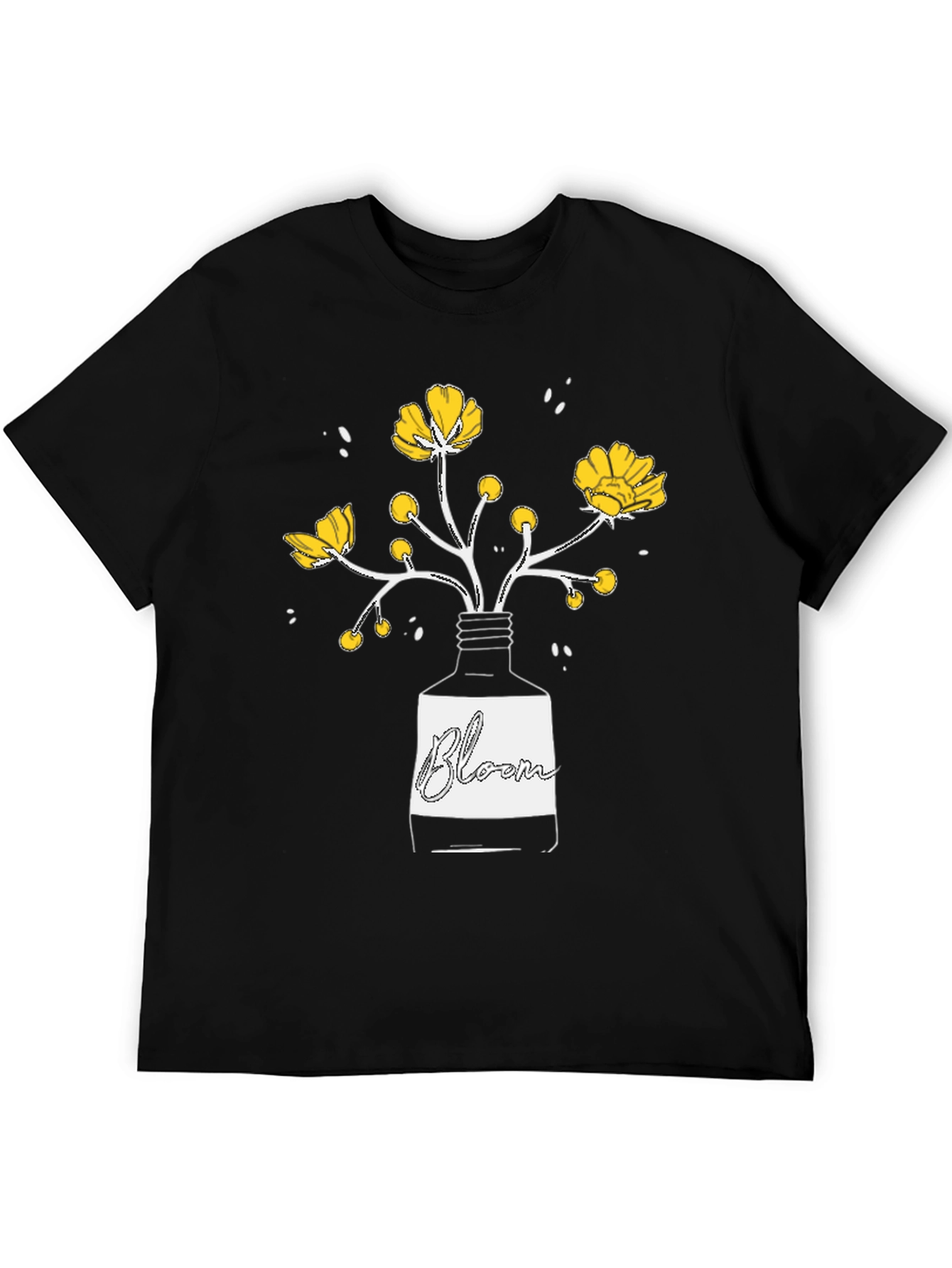 Bloom Graphic T-Shirt - Black Cotton Tee