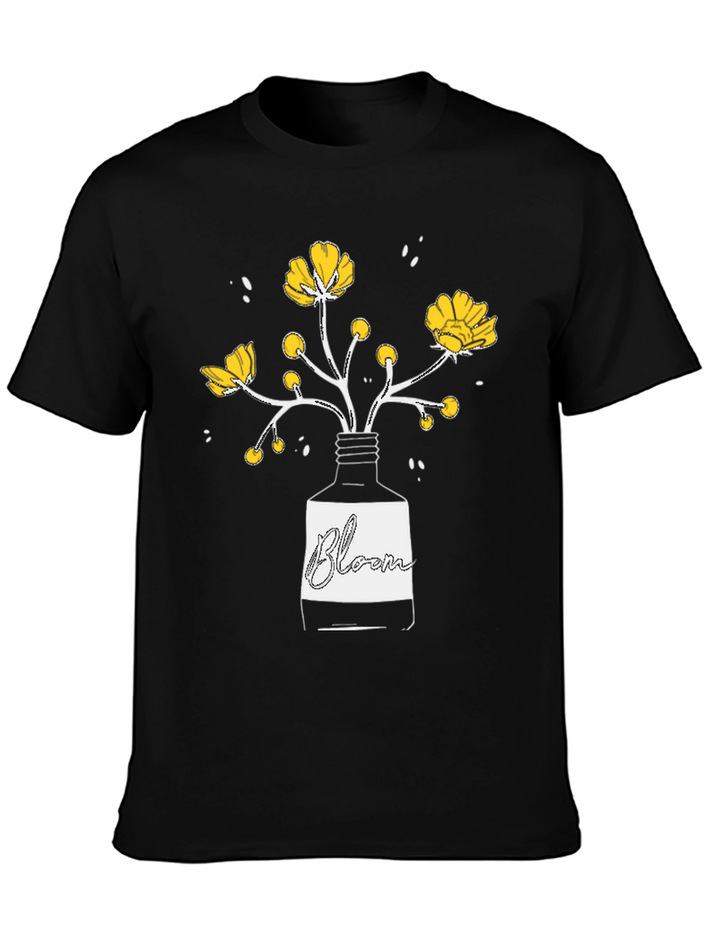 Bloom Graphic T-Shirt - Black Cotton Tee