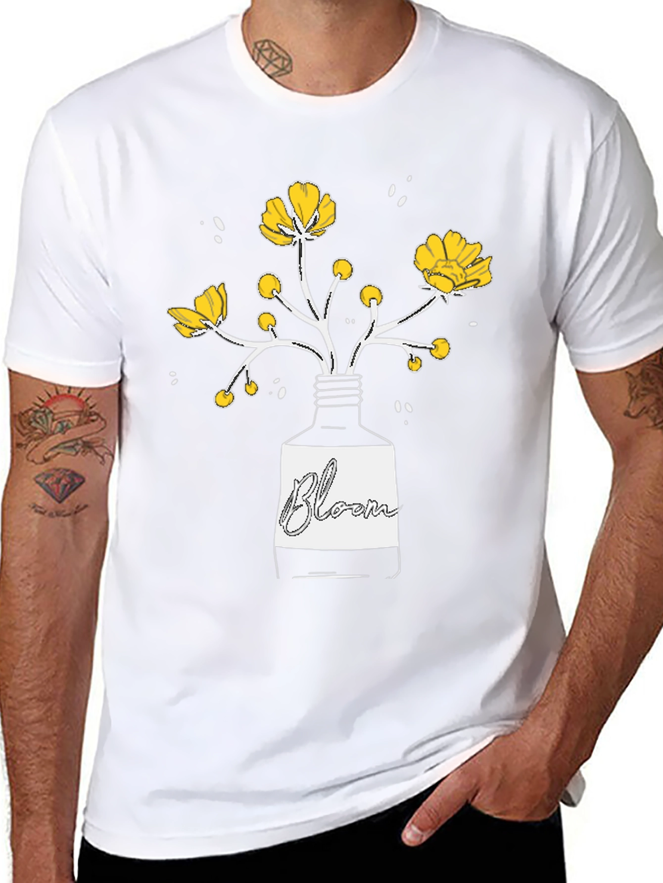 Bloom Graphic T-Shirt - Black Cotton Tee