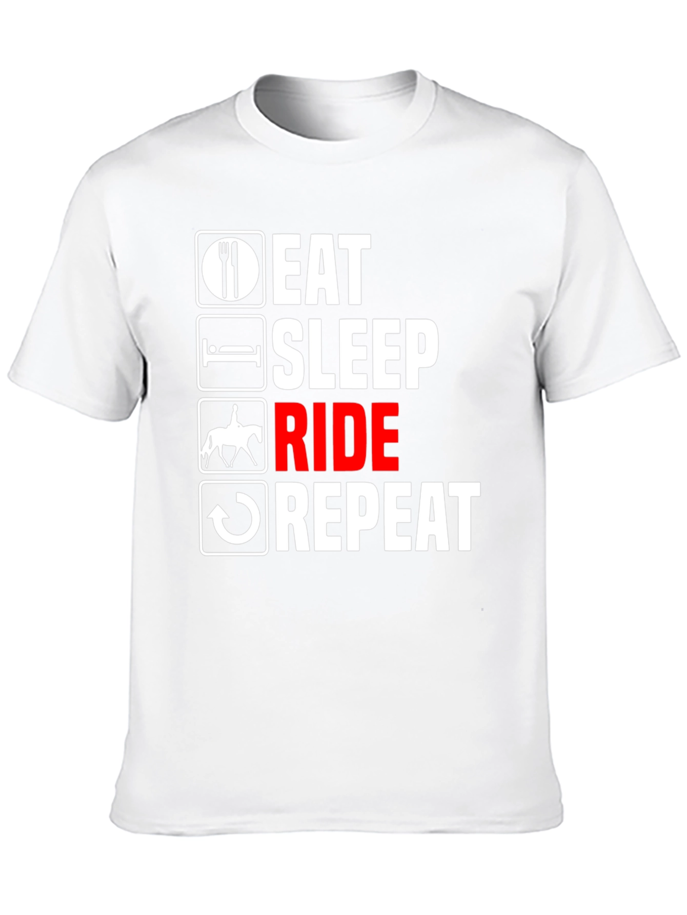 Eat Sleep Ride Repeat T-Shirt - Equestrian Life Tee