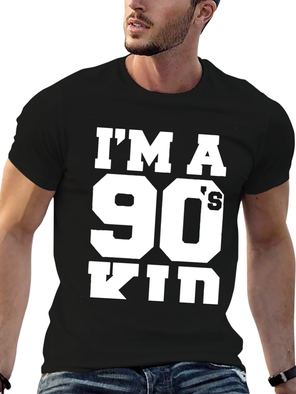 90s Kid Black Graphic T-Shirt