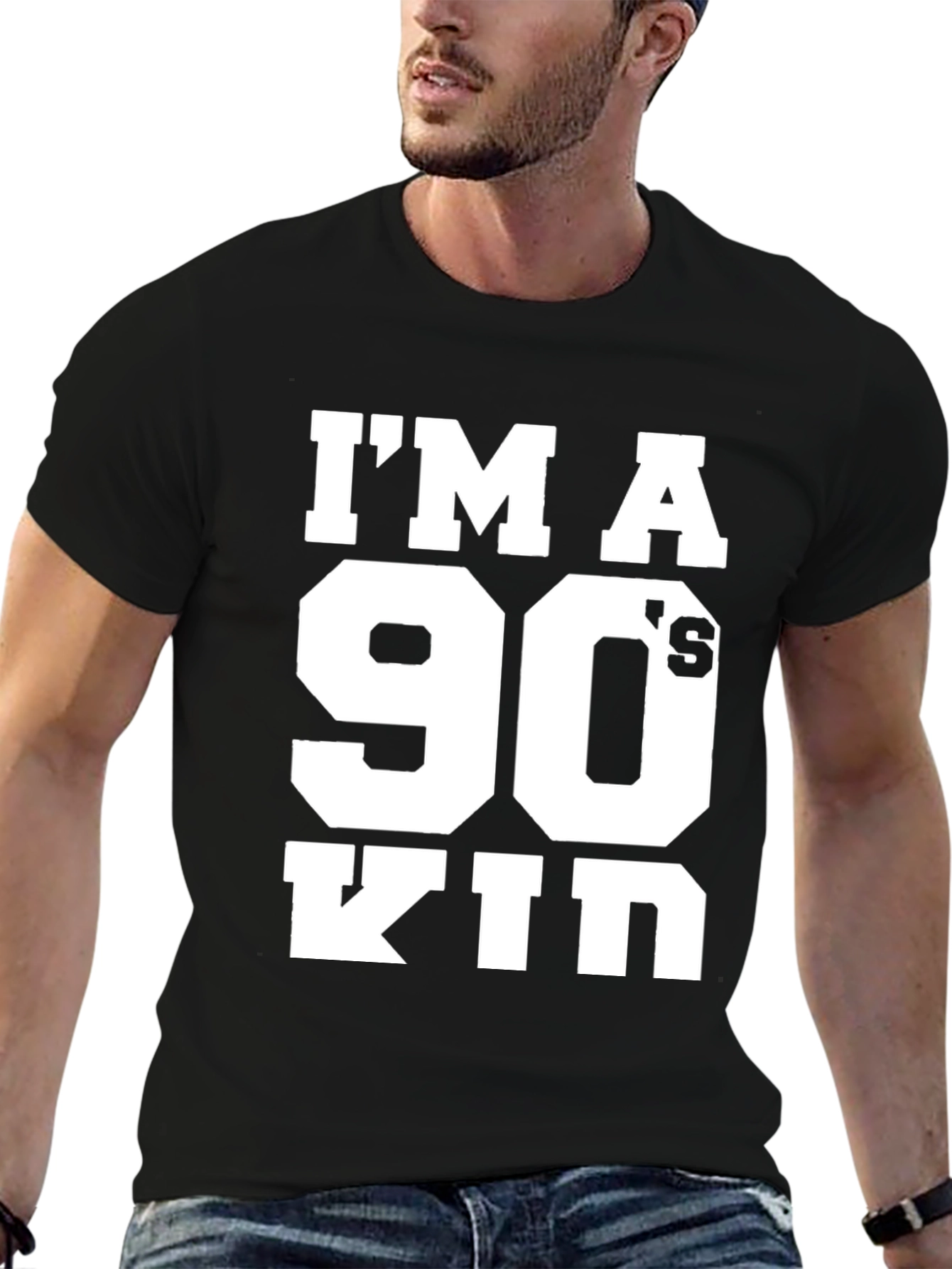 90s Kid Black Graphic T-Shirt