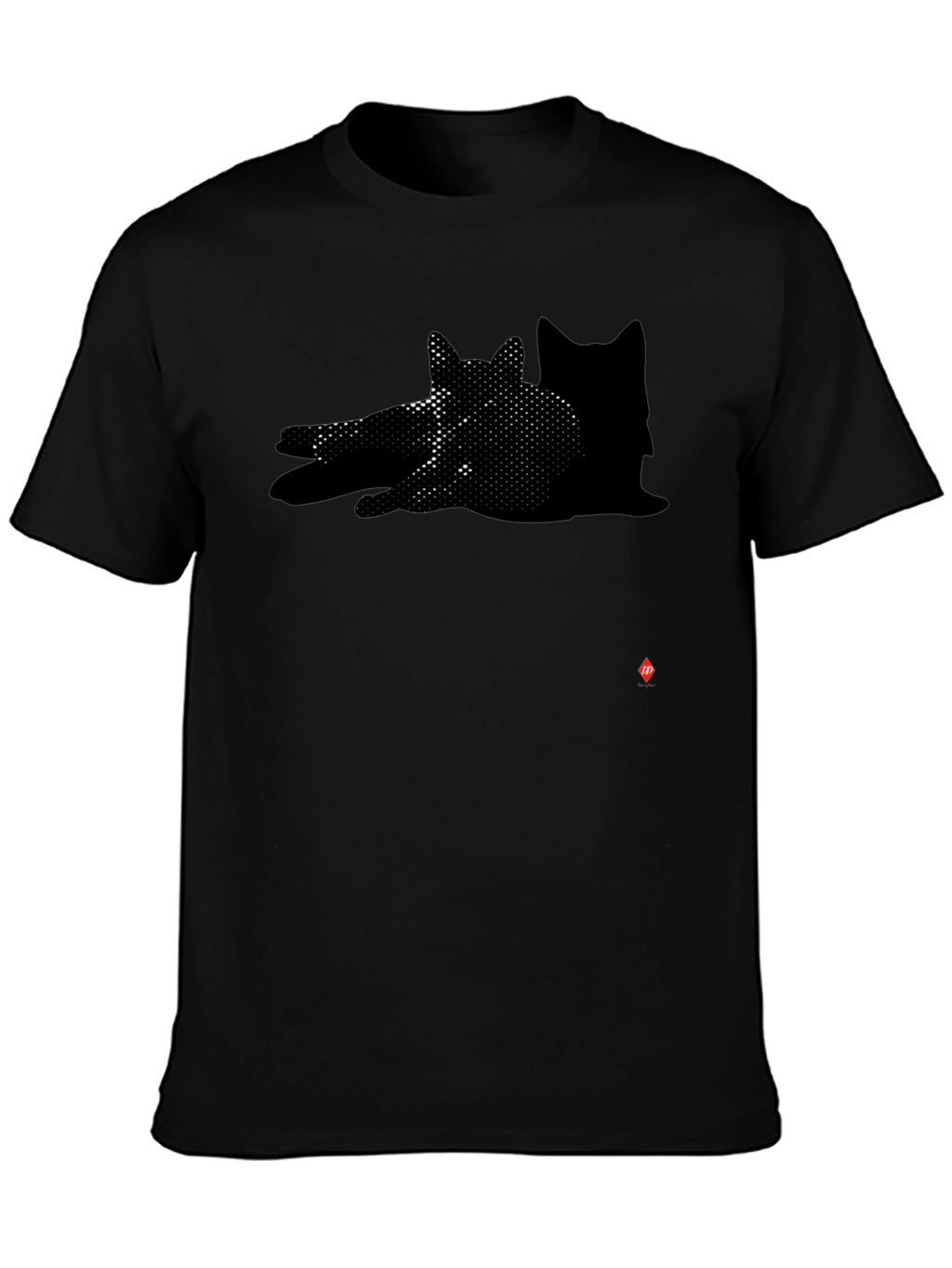 Shadow Cat Graphic Black T-Shirt