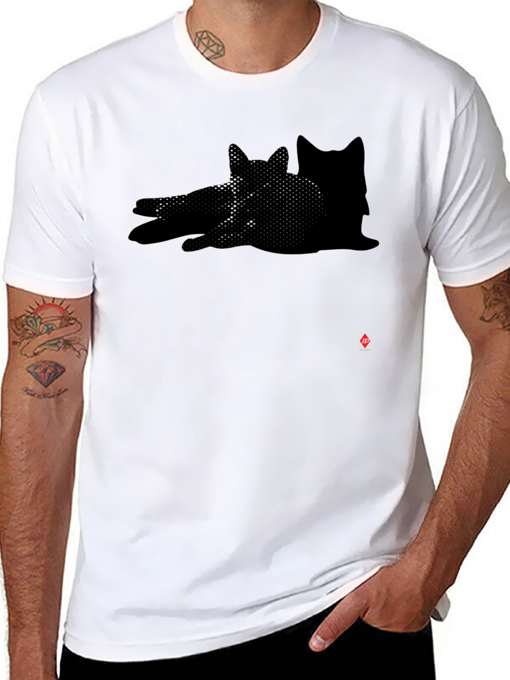 Shadow Cat Graphic Black T-Shirt