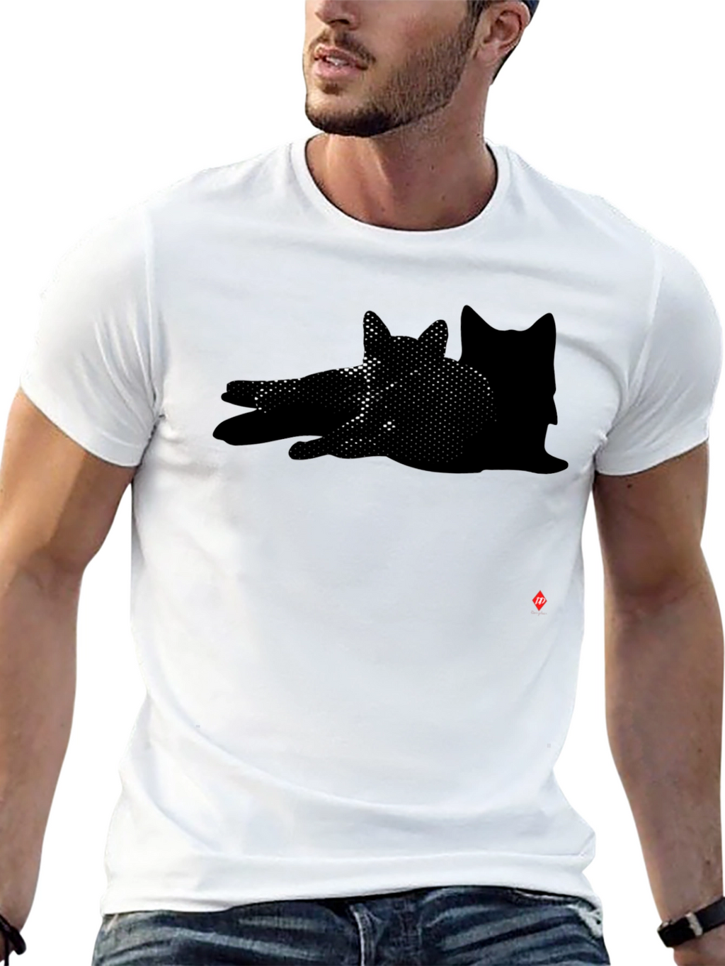 Shadow Cat Graphic Black T-Shirt