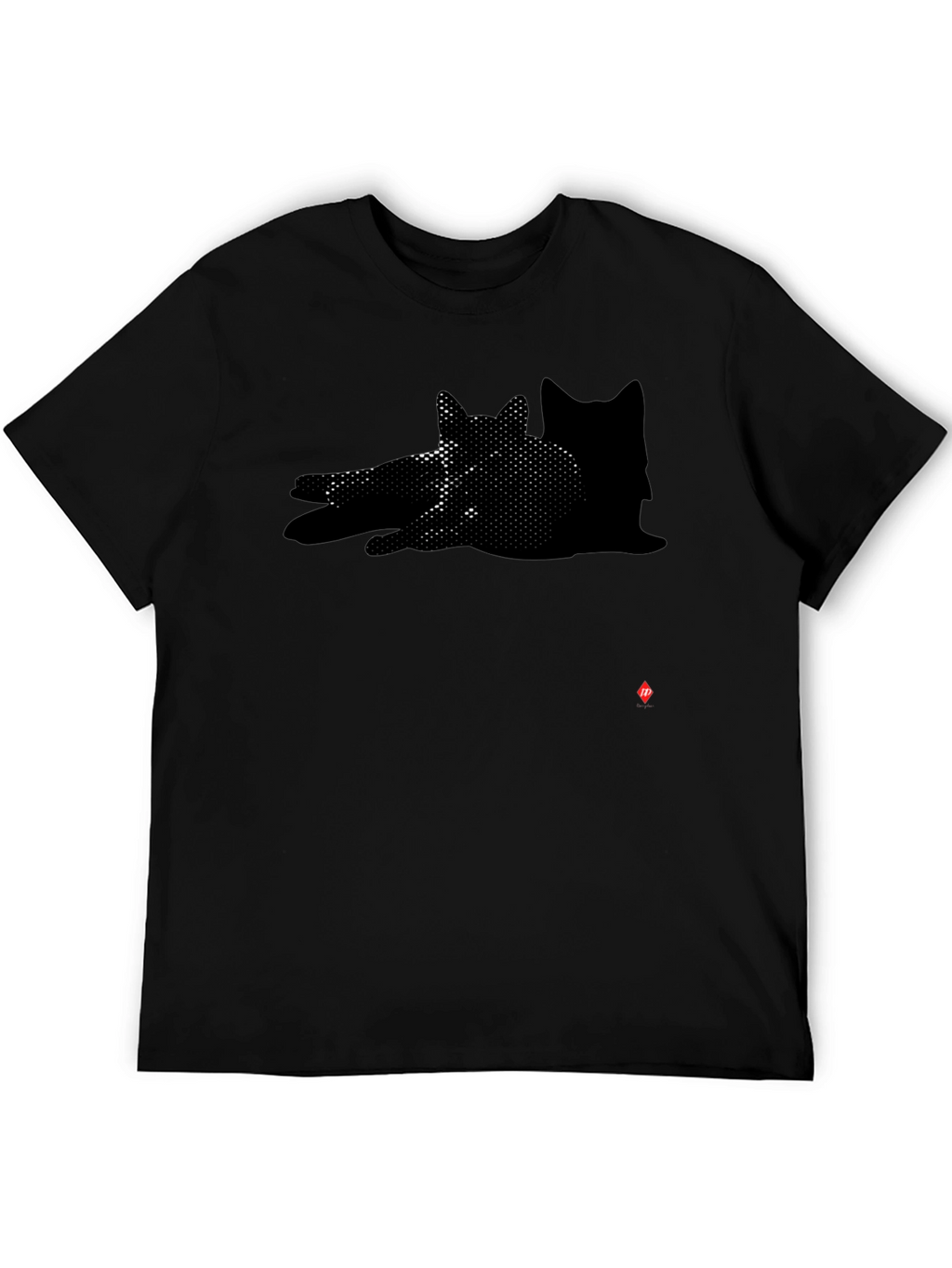 Shadow Cat Graphic Black T-Shirt