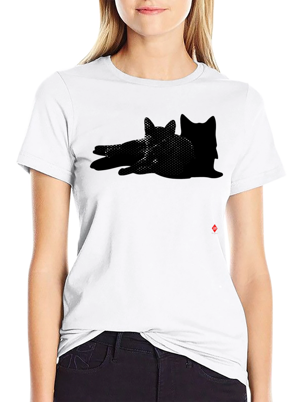 Shadow Cat Graphic Black T-Shirt