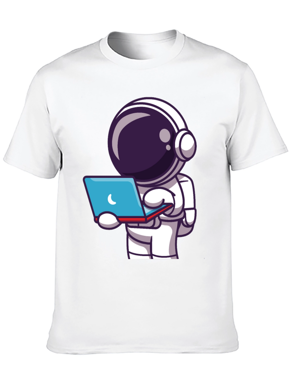 Astronaut Laptop T-Shirt - Space Explorer Tee