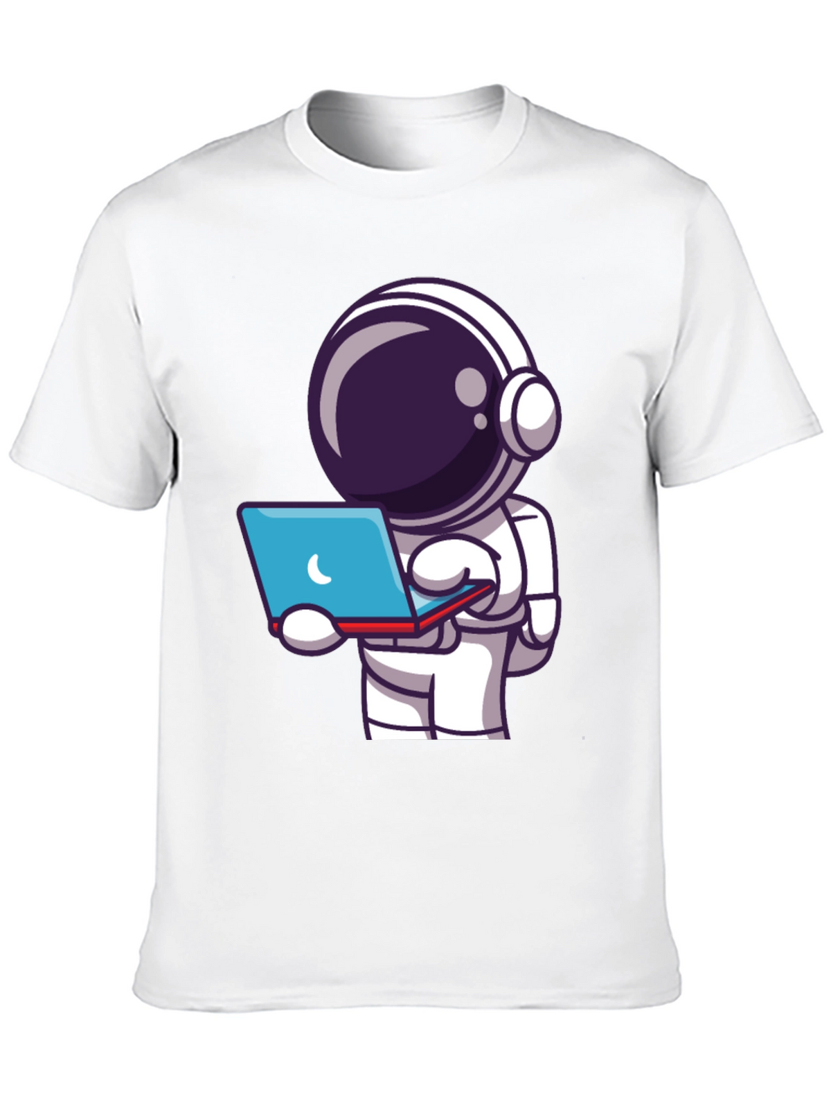 Astronaut Laptop T-Shirt - Space Explorer Tee