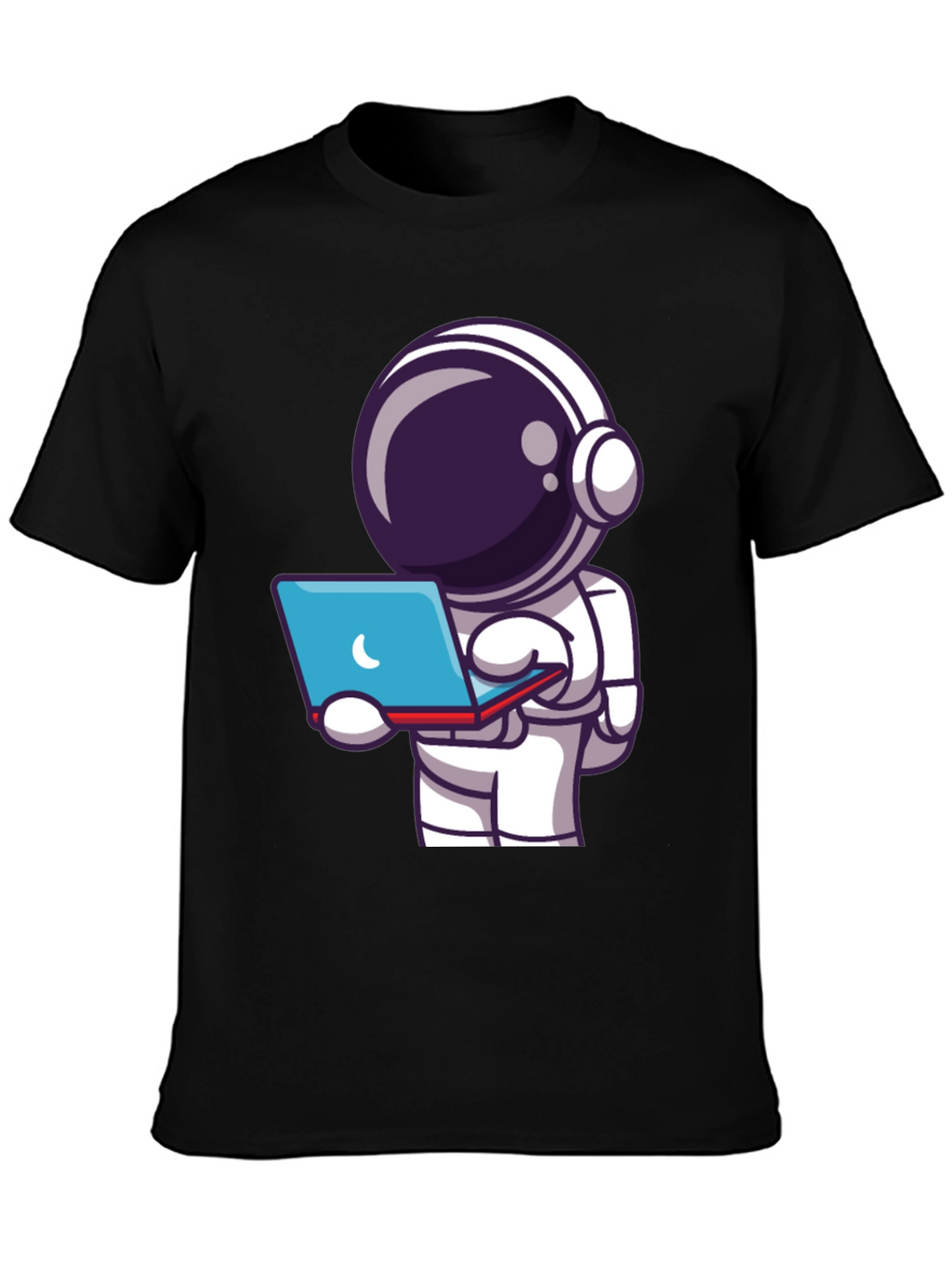 Astronaut Laptop T-Shirt - Space Explorer Tee