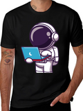 Astronaut Laptop T-Shirt - Space Explorer Tee