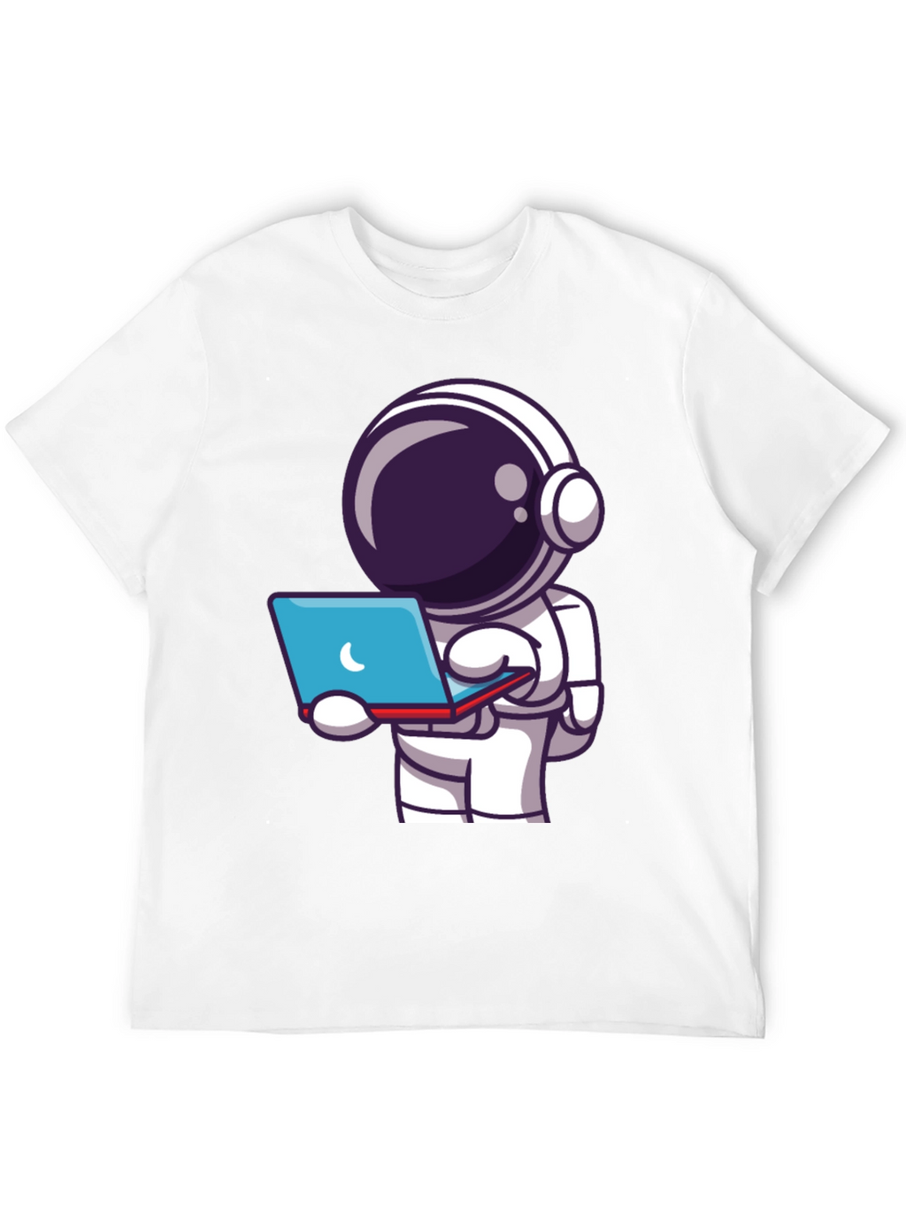Astronaut Laptop T-Shirt - Space Explorer Tee