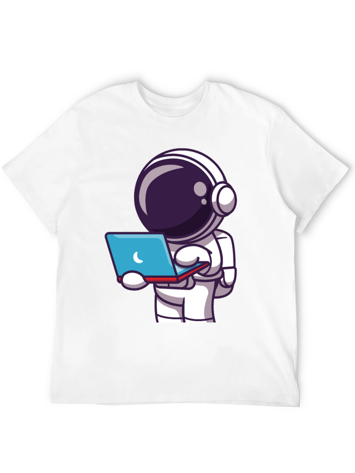 Astronaut Laptop T-Shirt - Space Explorer Tee