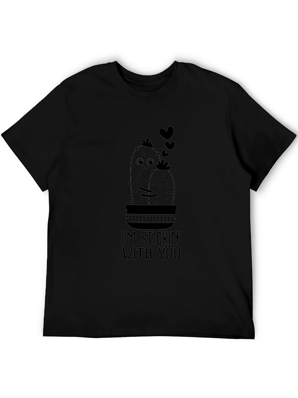 Stickin With You Cactus T-Shirt - Black