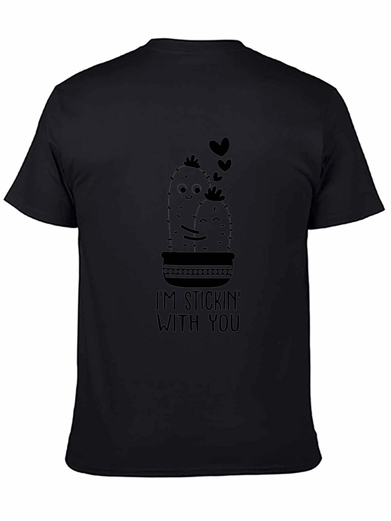Stickin With You Cactus T-Shirt - Black