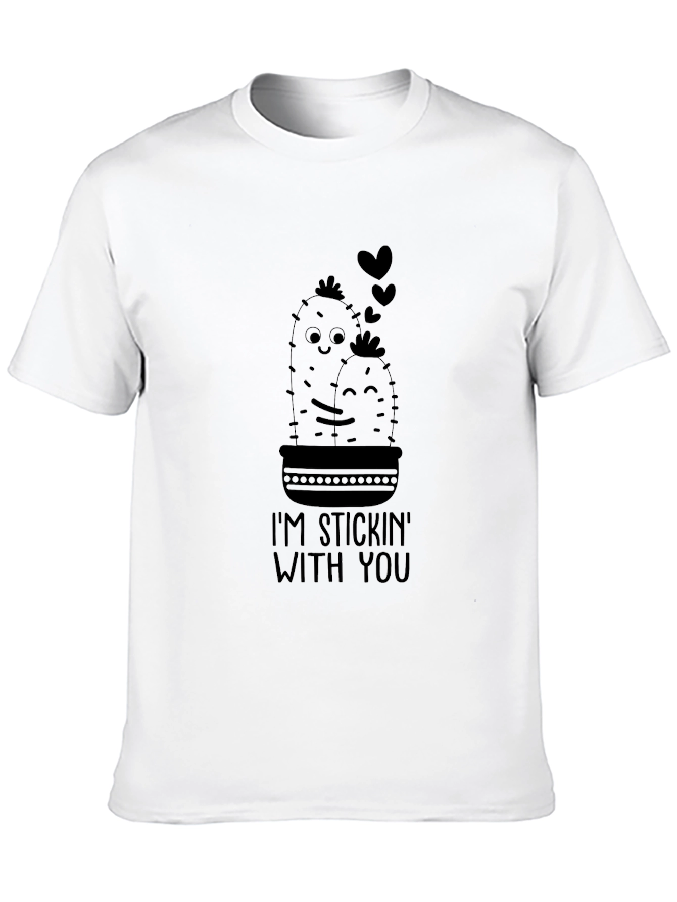 Stickin With You Cactus T-Shirt - Black