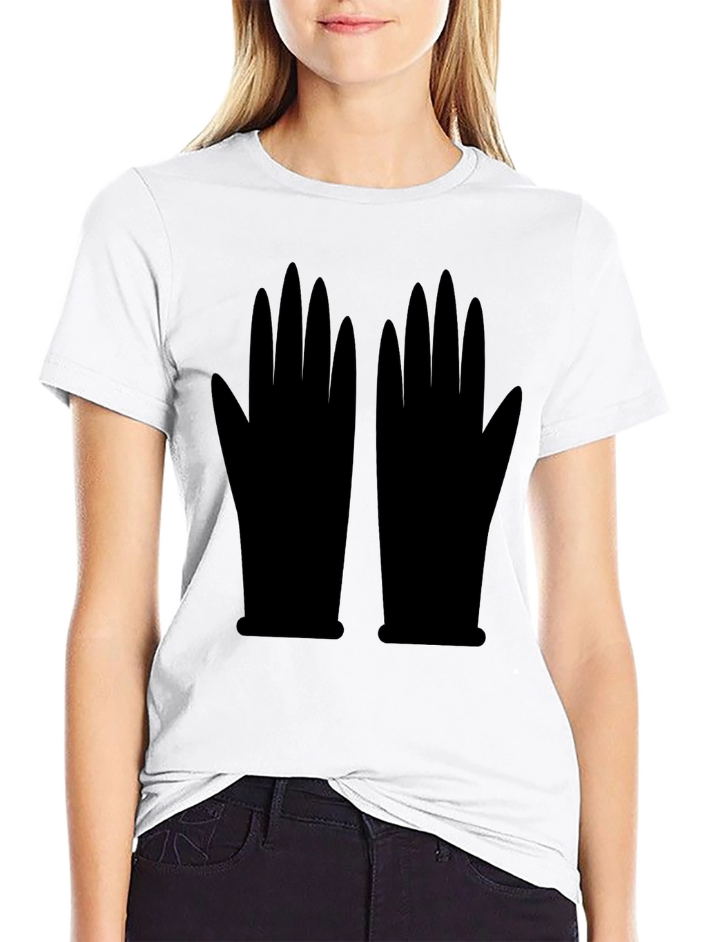 Graphic Gloves Black T-Shirt | Unique Statement Tee