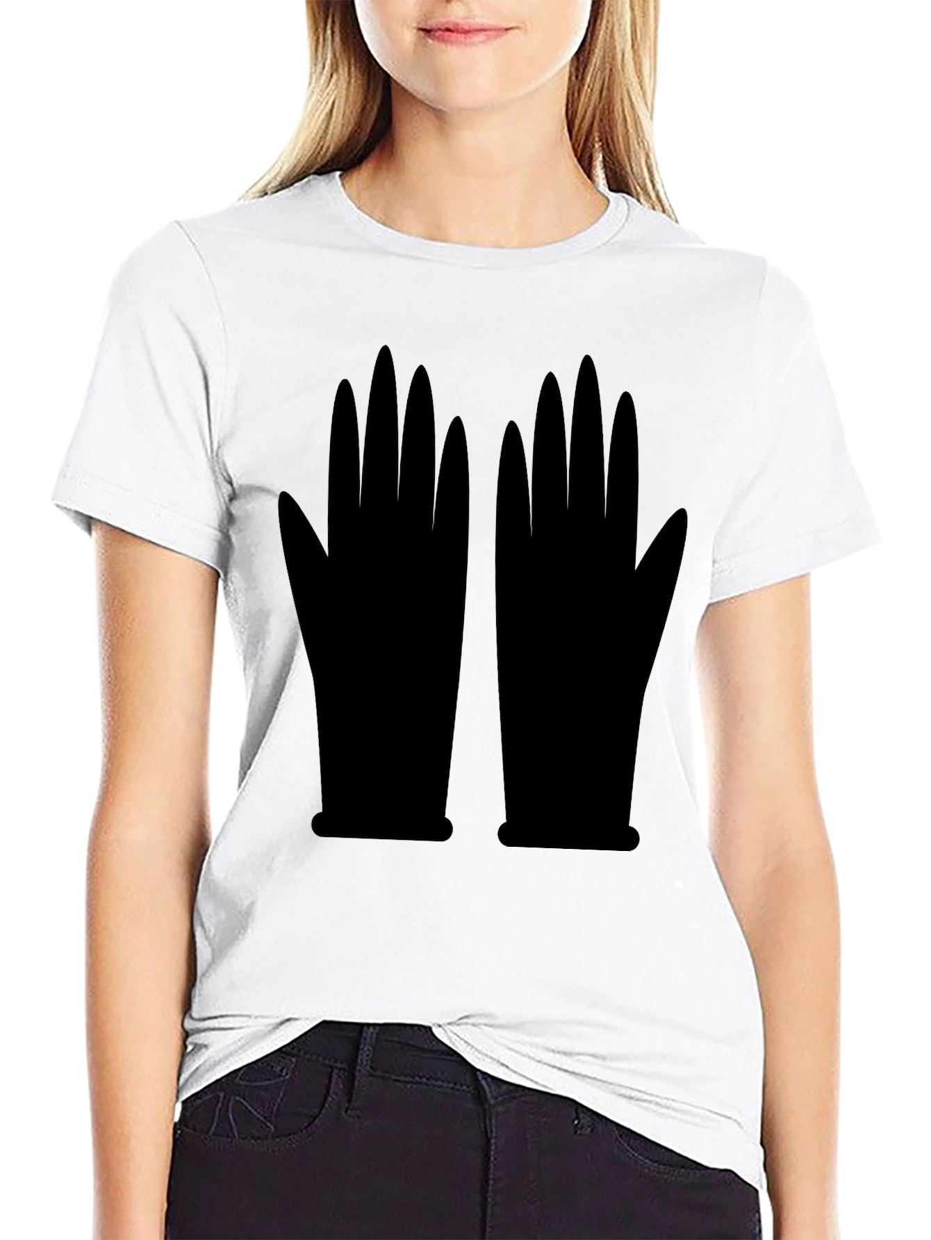 Graphic Gloves Black T-Shirt | Unique Statement Tee