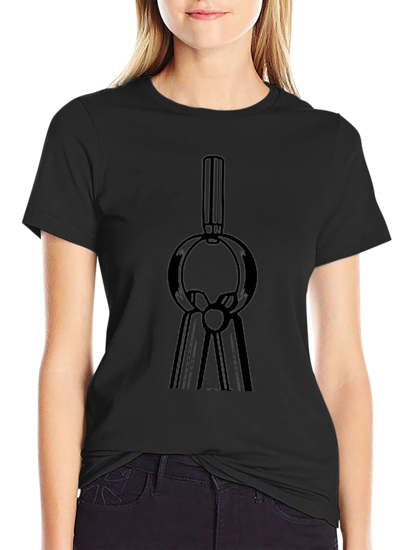 Black T-Shirt with Abstract Black Design