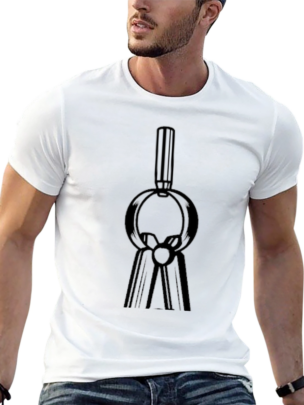 Black T-Shirt with Abstract Black Design