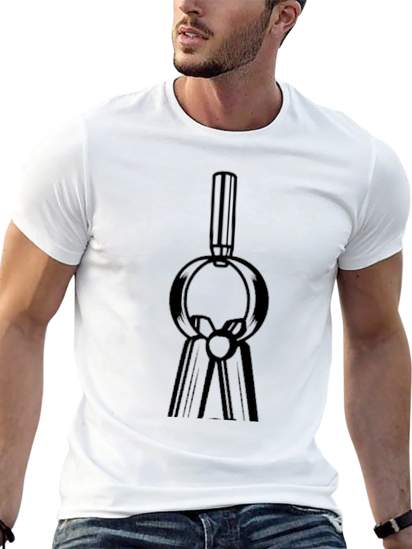 Black T-Shirt with Abstract Black Design