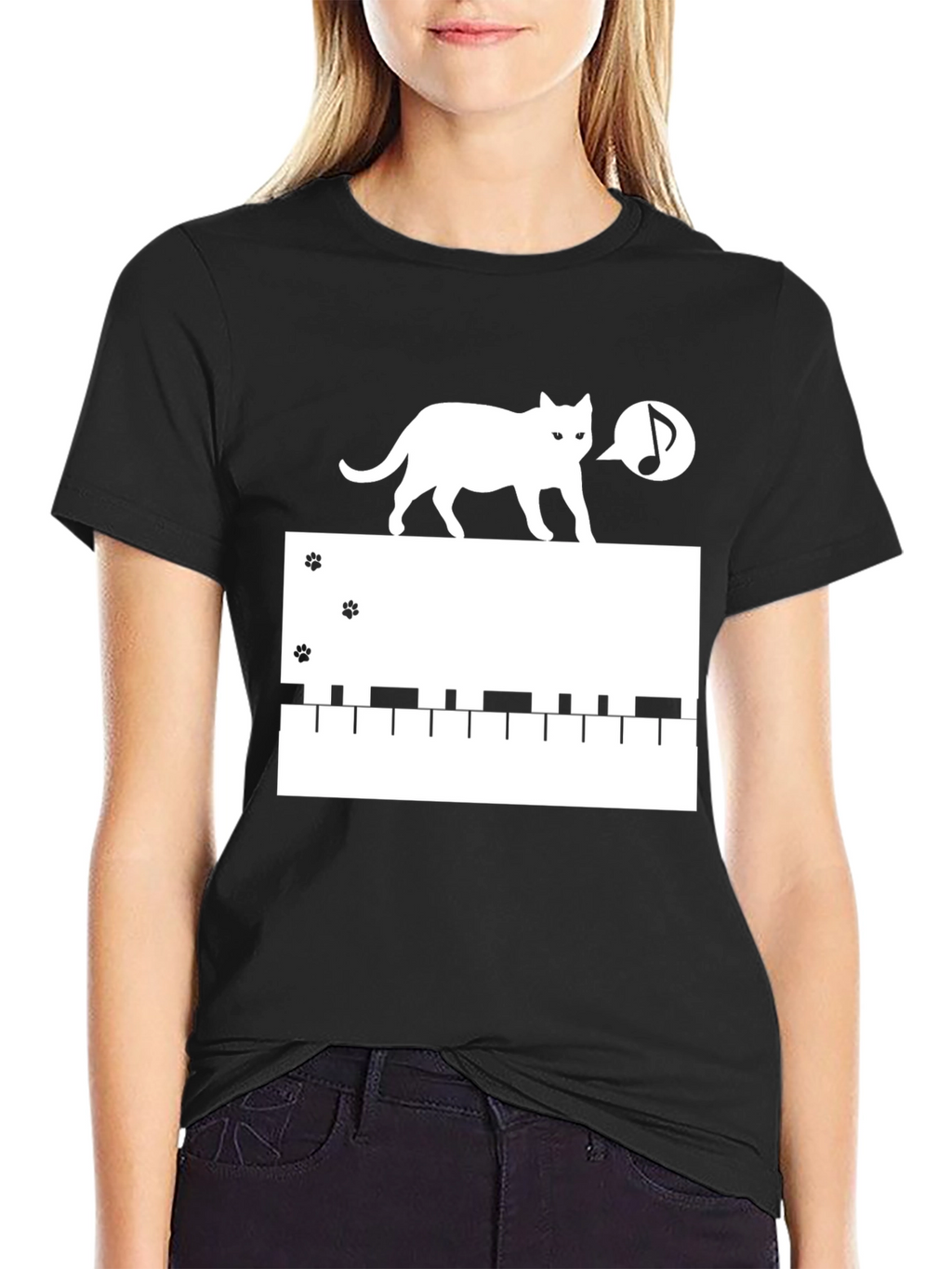 Cat Keyboard T-Shirt - Musical Cat Lover Tee