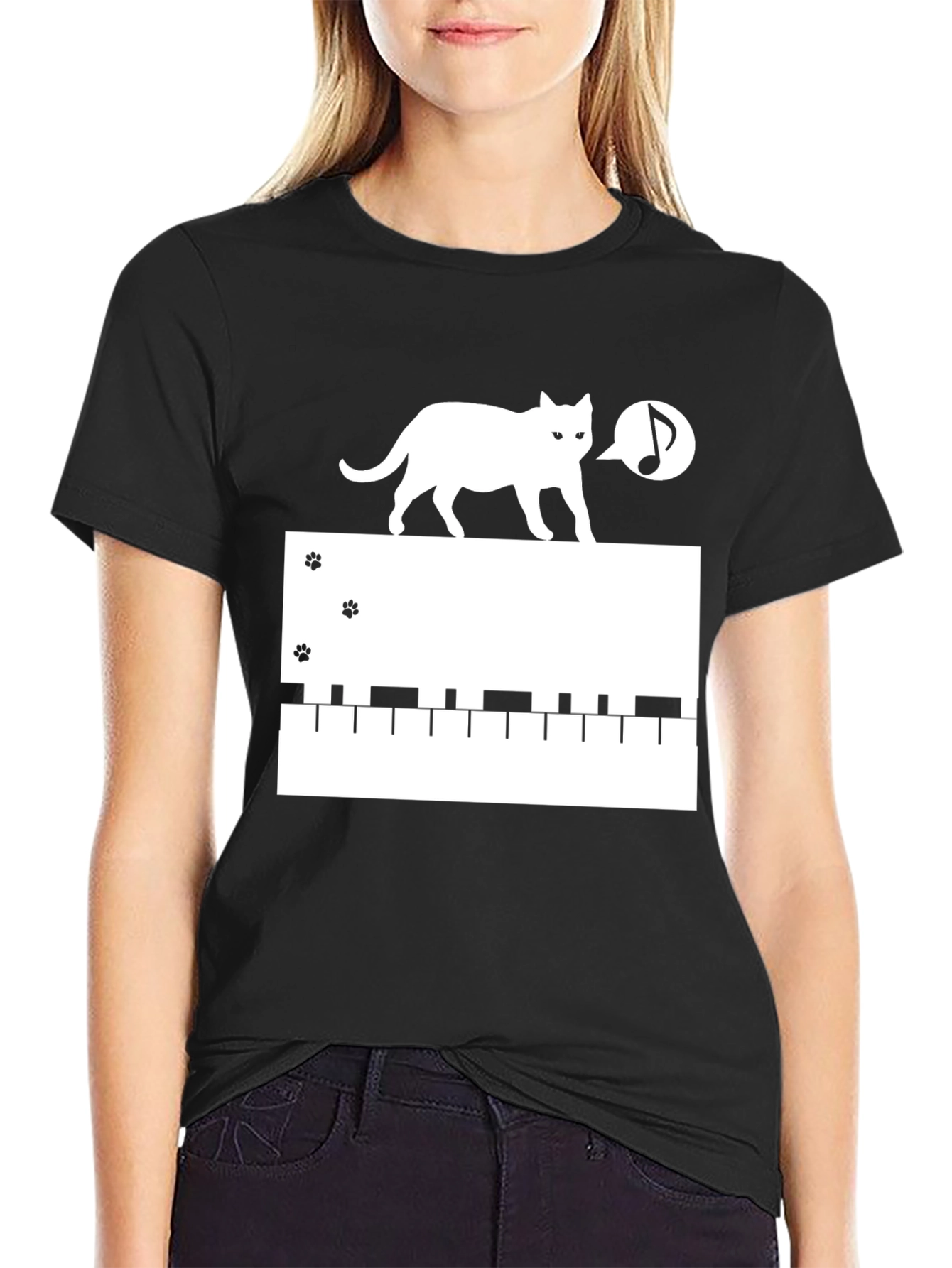 Cat Keyboard T-Shirt - Musical Cat Lover Tee