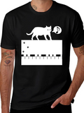 Cat Keyboard T-Shirt - Musical Cat Lover Tee